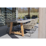 Veltis dining tuintafel 6 personen | polystone + hardhout | betonlook | 250cm