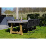 Veltis dining tuintafel 6 personen | polystone + hardhout | betonlook | 250cm