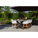 Karlstad dining tuinstoel | kunststof + hardhout | wit