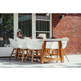 Karlstad dining tuinstoel | kunststof + hardhout | wit