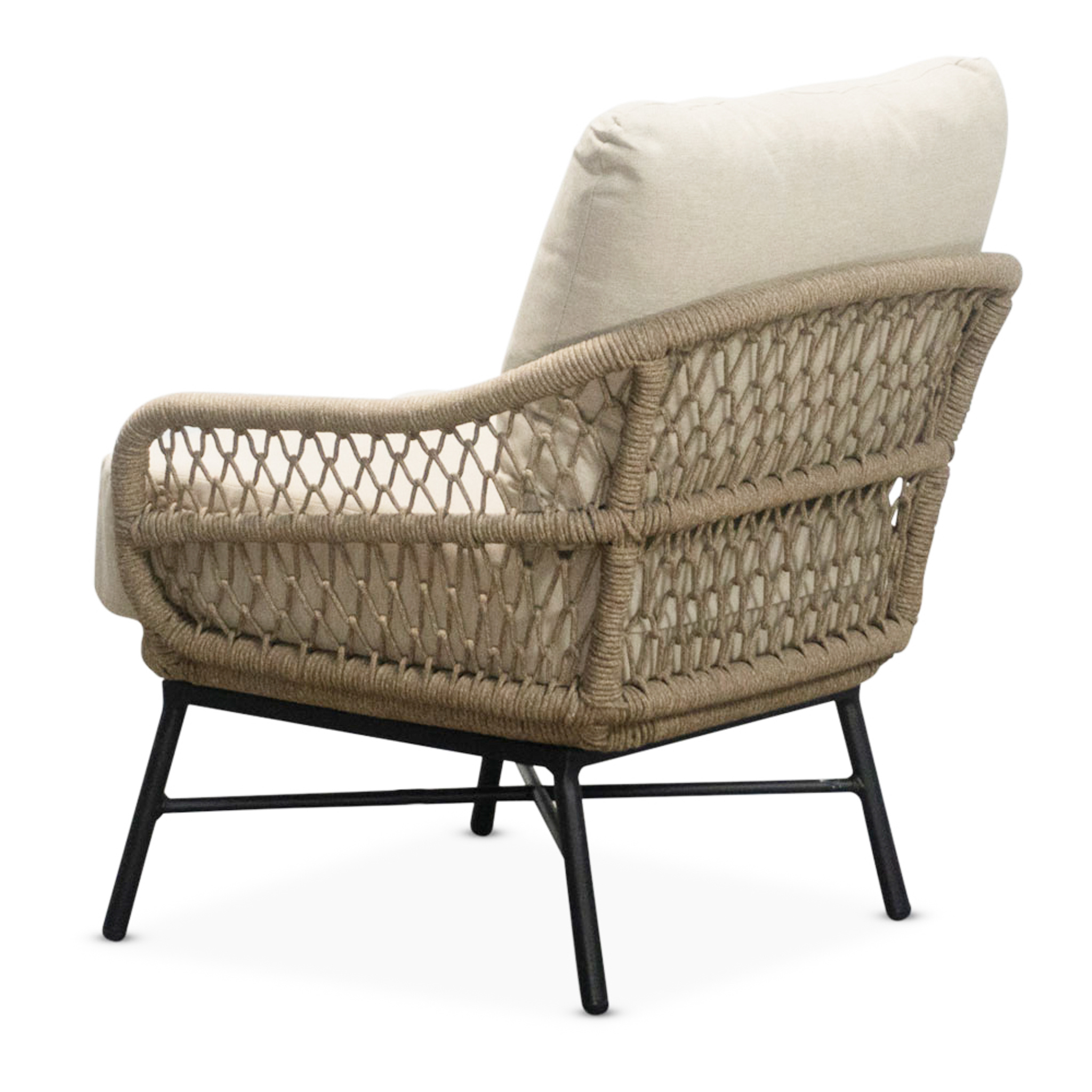 Ventura low dining tuinset | 6 personen | teakhout + touw | 150cm rond