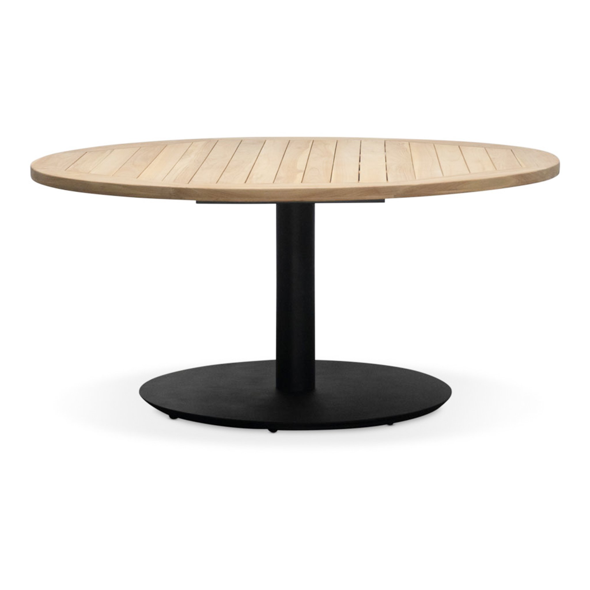 Ventura low dining tuintafel 6 personen | teakhout + aluminium | Natural Teak/antraciet | Ø150cm rond
