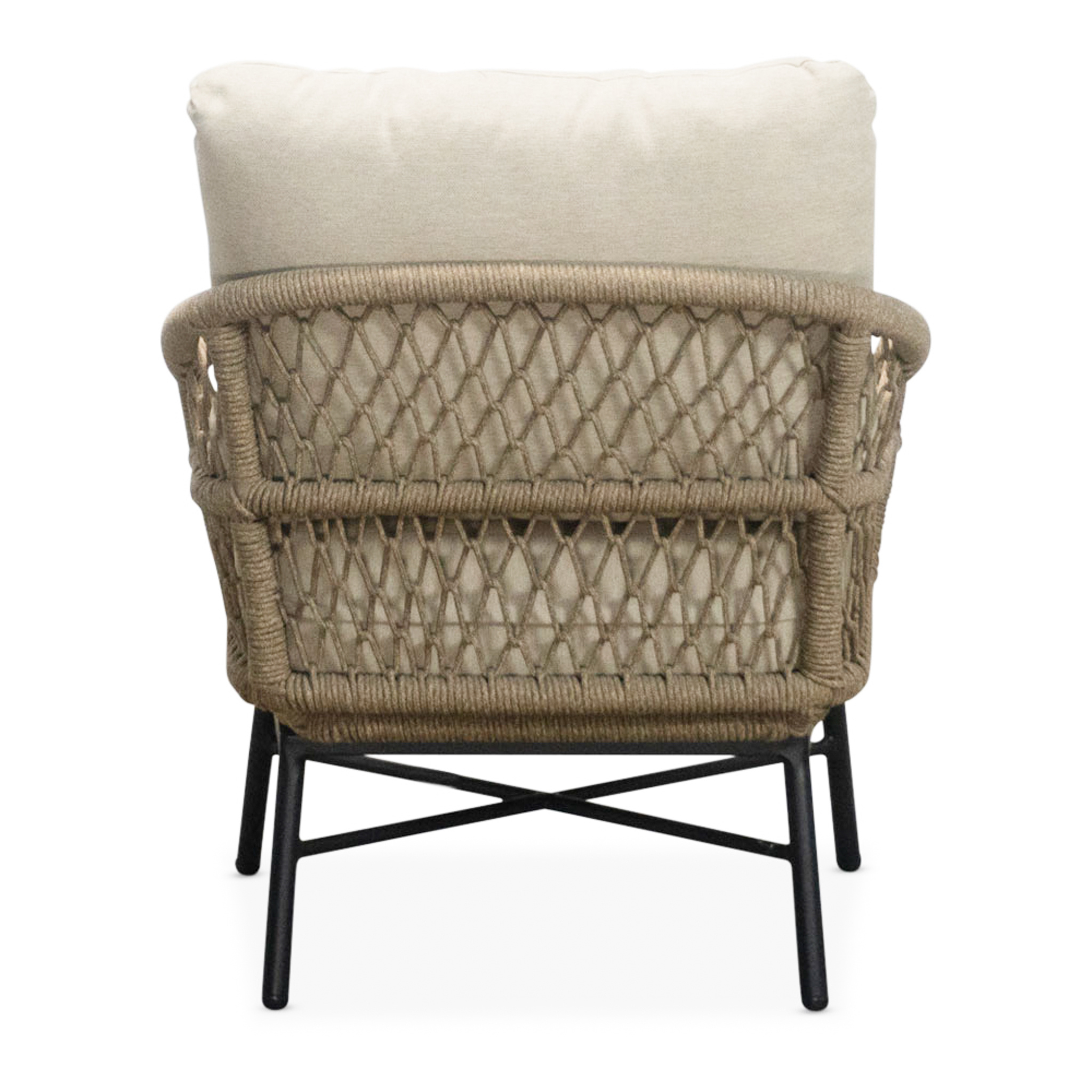 Ventura low dining tuinstoel | aluminium + touw | Sahara Dust