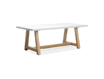 Monaco dining tuintafel 4 personen | polystone + hardhout | marmerlook | 200cm