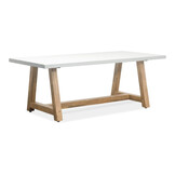 Monaco/Seville terra dining tuinset | 4 personen | wit marmer | 200cm