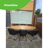 Cleve/Portofino zwart dining tuinset | 6 personen | teakhout + touw | 240cm ovaal