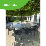 Stockholm dining tuintafel 8 personen | polystone + staal | betonlook | 280cm