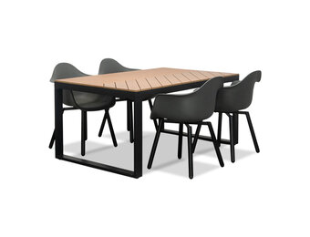 Kampa Natural/Montreux dining tuinset | 4 personen | polywood + kunststof | 160cm