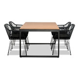 Kampa Natural/Napels dining tuinset | 4 personen | polywood + wicker | 160cm