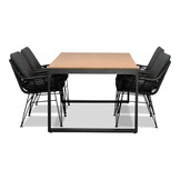 Kampa/Carlos Charcoal dining tuinset | 4 personen | polywood + wicker | 160 cm