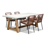 Monaco/Seville terra dining tuinset | 4 personen | wit marmer | 200cm