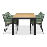Cortona/Seville mint dining tuinset | 6 personen | polywood + touw | 220cm