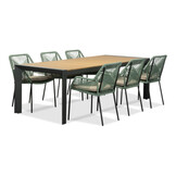 Cortona/Seville mint dining tuinset | 6 personen | polywood + touw | 220cm