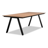 Oslo Natural/Portofino zwart dining tuinset | 6 personen | polywood + touw | 220cm