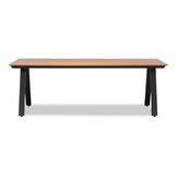 Oslo Natural/Portofino zwart dining tuinset | 6 personen | polywood + touw | 220cm