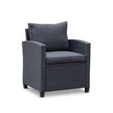 Stockholm loungestoel tuin | wicker | zwart