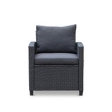 Stockholm loungestoel tuin | wicker | zwart