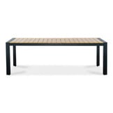 Cortona/Carlos Charcoal dining tuinset | 6 personen | polywood + wicker | 220cm