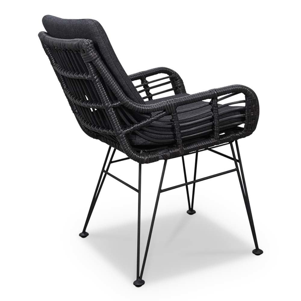 Durban/Carlos Charcoal dining tuinset | 6 personen | polywood + wicker | 218cm