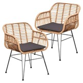 Durban/Lola dining tuinset | 6 personen | polywood + wicker | 218cm