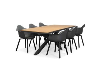 Durban/Montreux dining tuinset | 6 personen | polywood + kunststof | 218cm