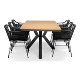 Durban/Napels dining tuinset | 6 personen | polywood + wicker | 218cm
