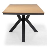Durban/Portofino zwart dining tuinset | 6 personen | polywood + touw | 218cm