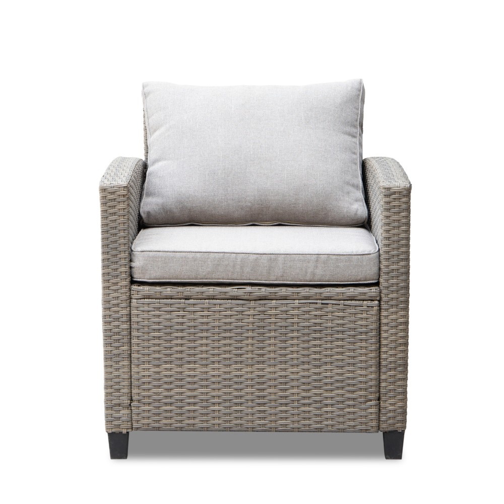 Stockholm stoel-bank loungeset 4 personen | wicker | zand | 4-delig