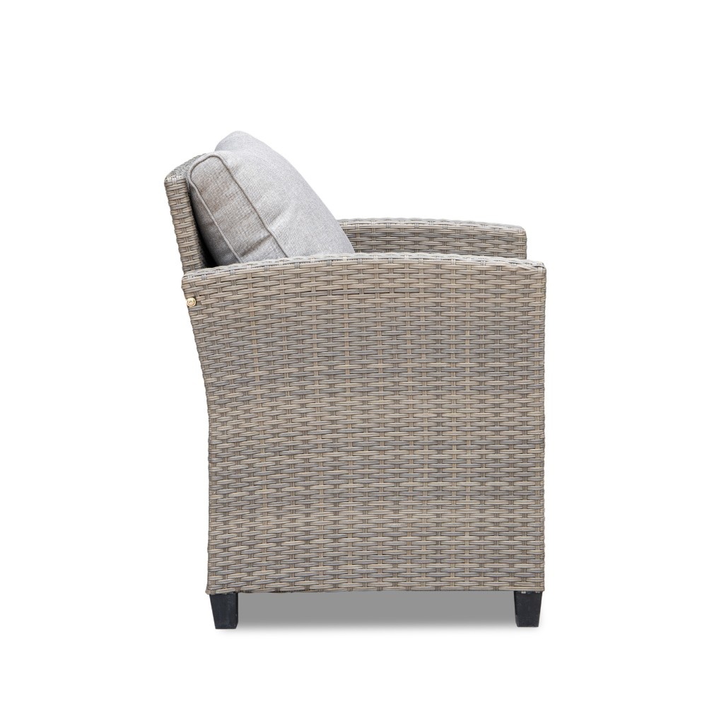 Stockholm stoel-bank loungeset 4 personen | wicker | zand | 4-delig