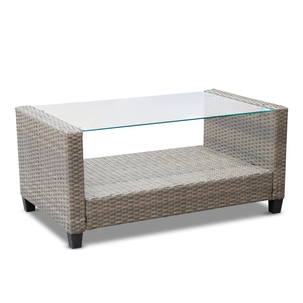 Stockholm stoel-bank loungeset 4 personen | wicker | zand | 4-delig