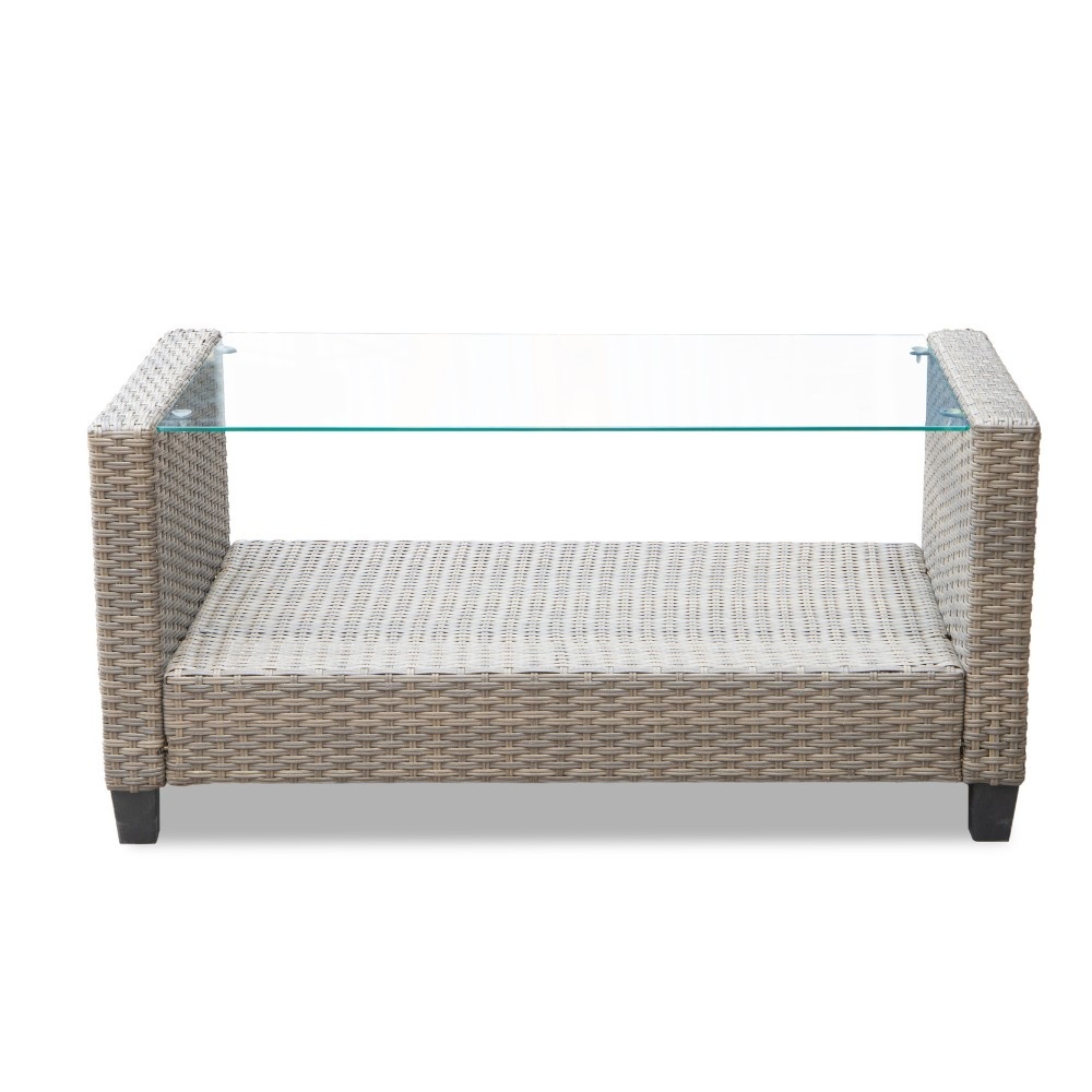 Stockholm stoel-bank loungeset 4 personen | wicker | zand | 4-delig