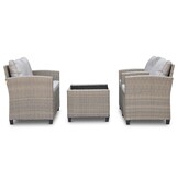 Stockholm stoel-bank loungeset 4 personen | wicker | zand | 4-delig