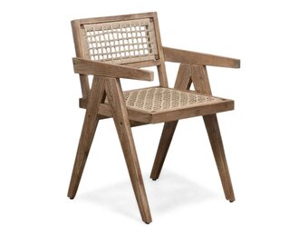 Formia dining tuinstoel | touw + hardhout | zand