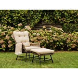 Dex loungestoel tuin met voetenbank | touw + aluminium | Sahara Dust