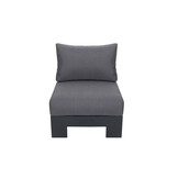 Reims hoek loungeset 6 personen | aluminium + teakhout | antraciet | 5-delig - 307x236cm