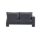 Reims hoek loungeset 6 personen | aluminium + teakhout | antraciet | 5-delig - 307x236cm