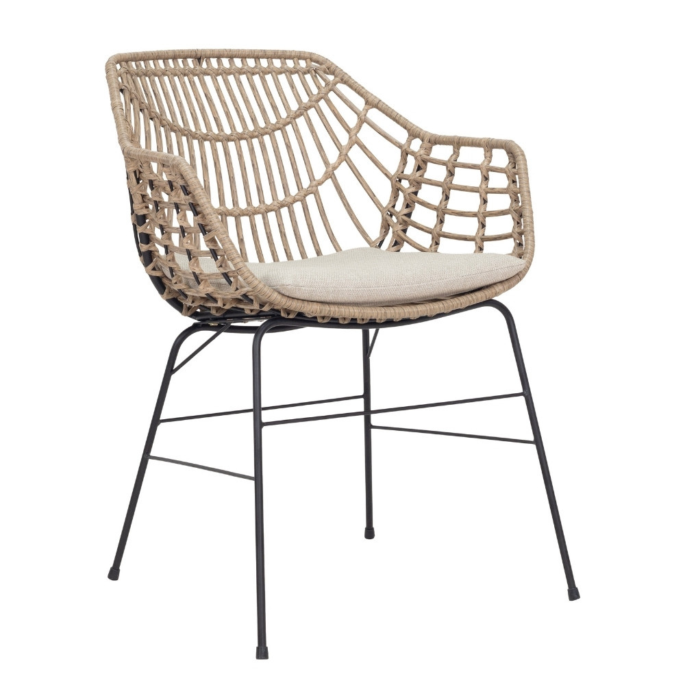 Charlotte dining tuinstoel | wicker + staal | Bamboo taupe afbeelding