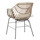 Charlotte dining tuinstoel | wicker + staal | Bamboo taupe