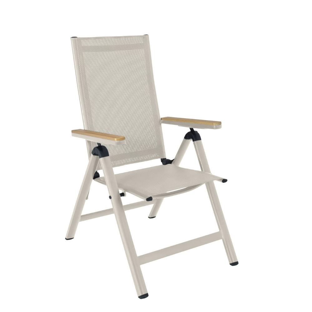 Norali dining tuinstoel verstelbaar | textileen + aluminium | beige afbeelding