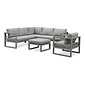 LUX outdoor living Cordoba hoek loungeset met stoel 6 personen | aluminium | beige | 5-delig - 228x228cm