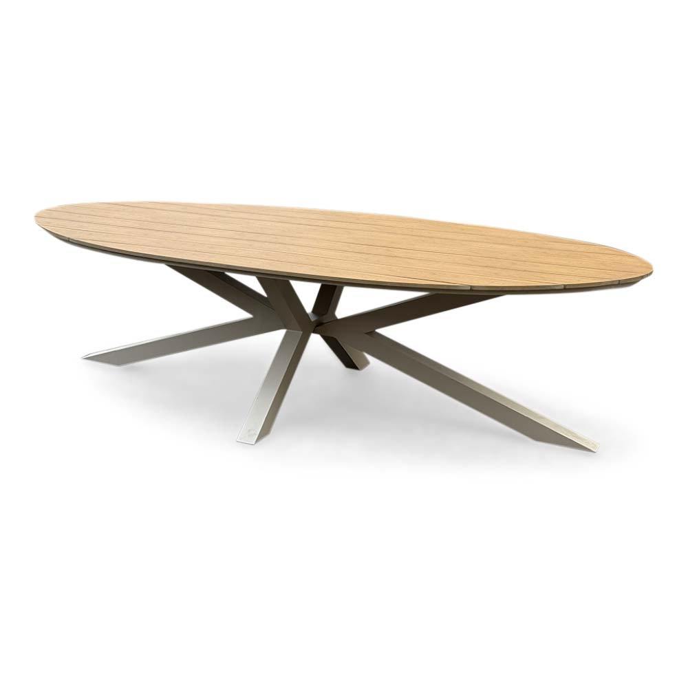 Dallas dining tuintafel 8 personen | polywood + aluminium | Natural Wood/beige | 280cm