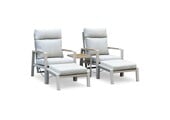 Manhattan lounge balkonset 2 personen | aluminium + polywood | beige | 5-delig