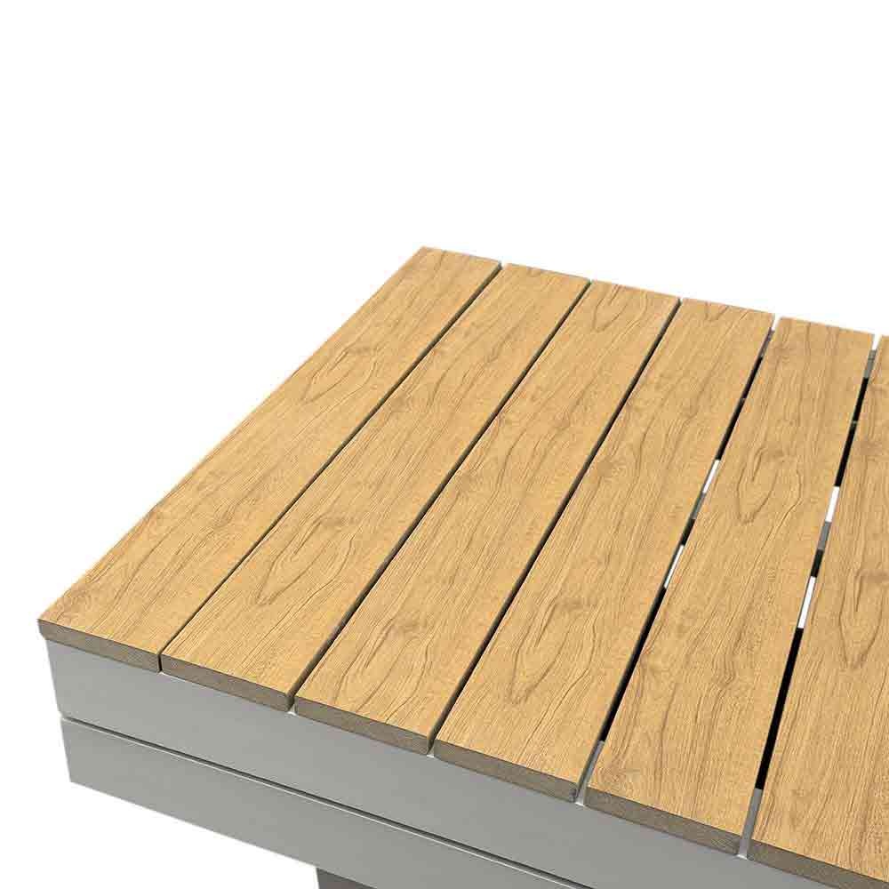Vegas hoek loungeset-links 6 personen | aluminium + polywood | beige | 4-delig - 311x230cm
