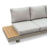 Vegas hoek loungeset-links 6 personen | aluminium + polywood | beige | 4-delig - 311x230cm