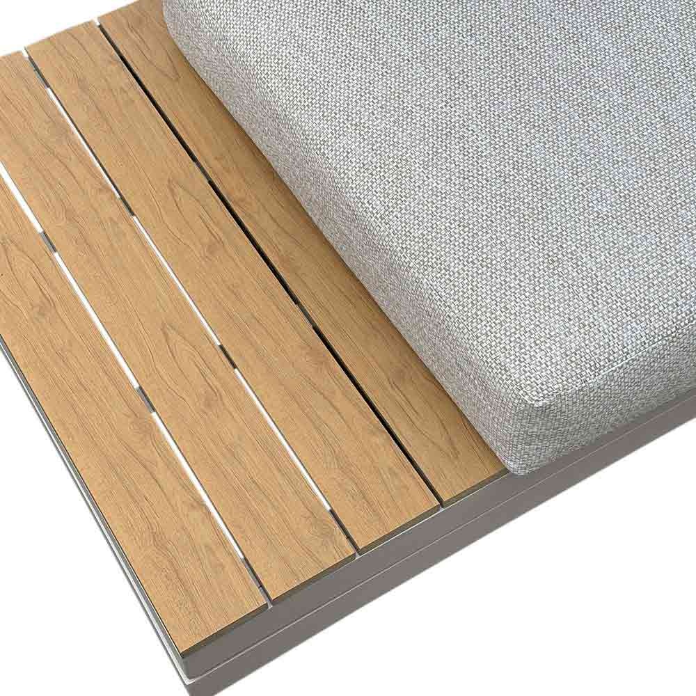 Vegas hoek loungeset-links 6 personen | aluminium + polywood | beige | 4-delig - 311x230cm
