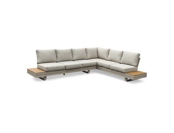 Vegas hoek loungeset-rechts 6 personen | aluminium + polywood | beige | 4-delig - 311x230cm