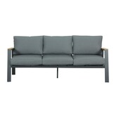 Sydney stoel-bank loungeset 5 personen | aluminium + eucalyptus | antraciet | 3-delig