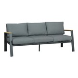 Sydney stoel-bank loungeset 5 personen | aluminium + eucalyptus | antraciet | 3-delig