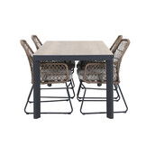 Royan/Anna dining tuinset | 4 personen | aluminium + wicker | 160cm