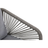 Savanna stoel-bank loungeset 5 personen | aluminium + touw | antraciet | 5-delig